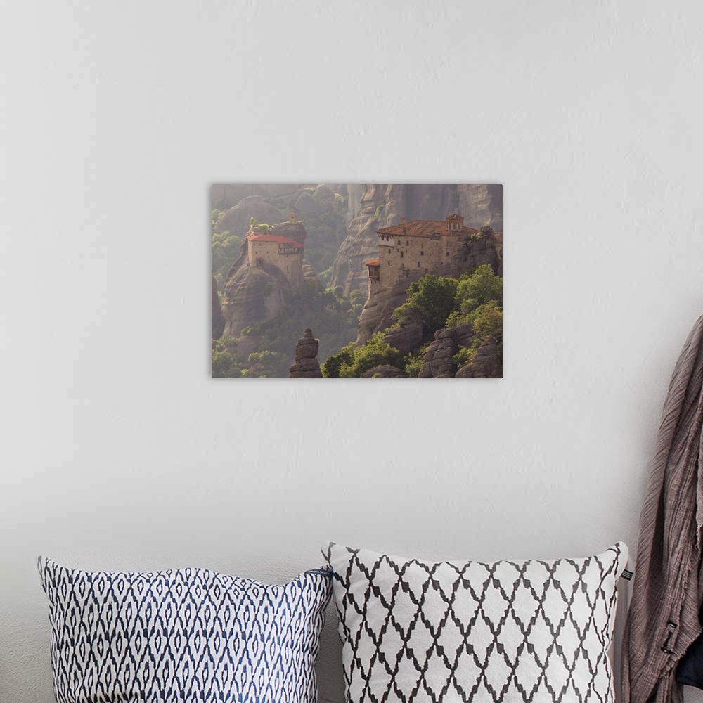 A bohemian room featuring Greece, Meteora. Isolated monasteries on cliffs. Credit: Jim Nilsen