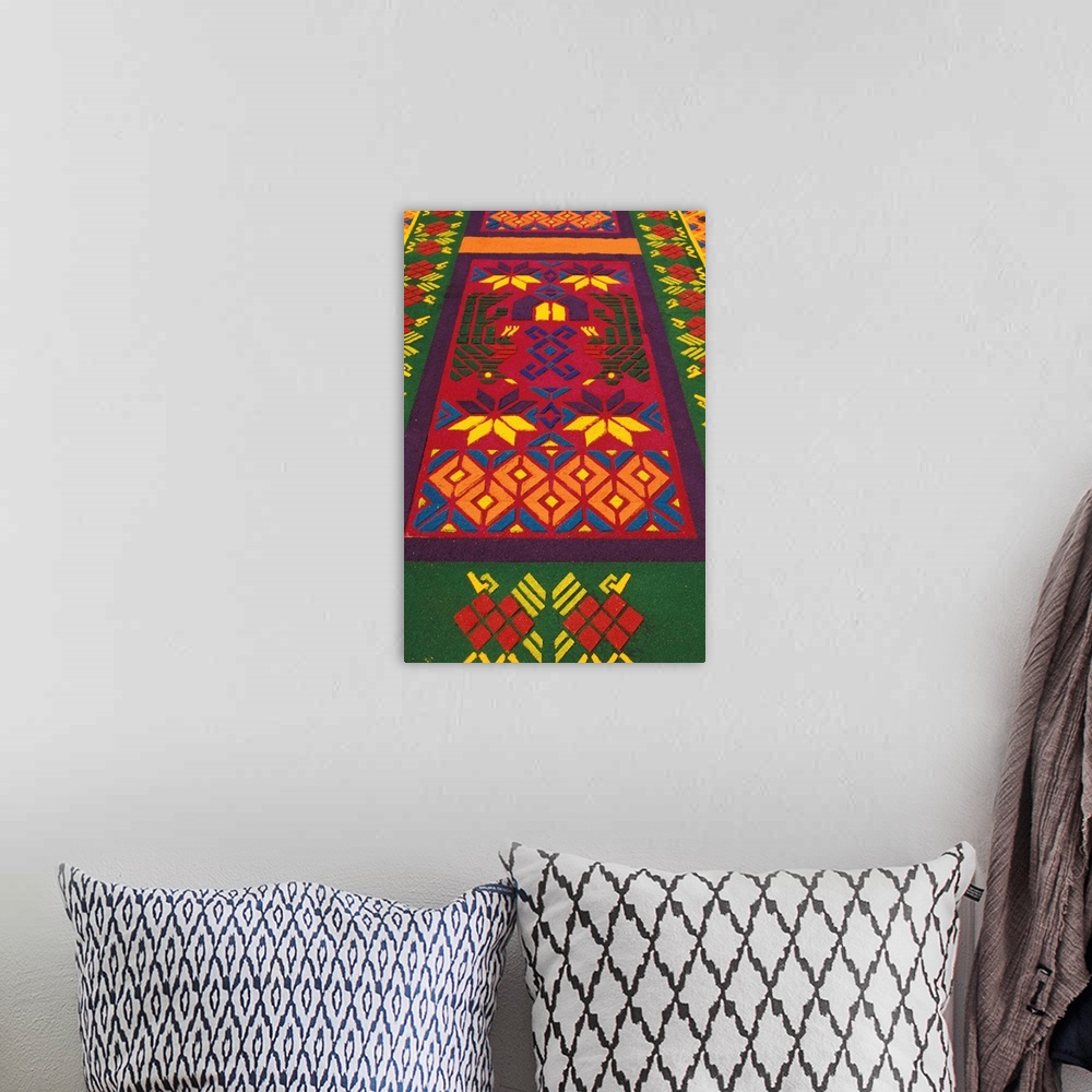 A bohemian room featuring Guatemala, Sacatepequez province, Antigua, Holy Week, Coloured sand carpets
