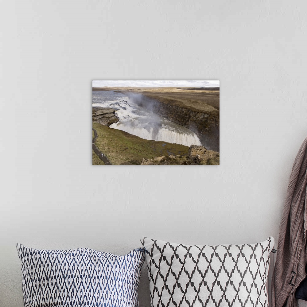 A bohemian room featuring Gullfoss waterfalls, Iceland.