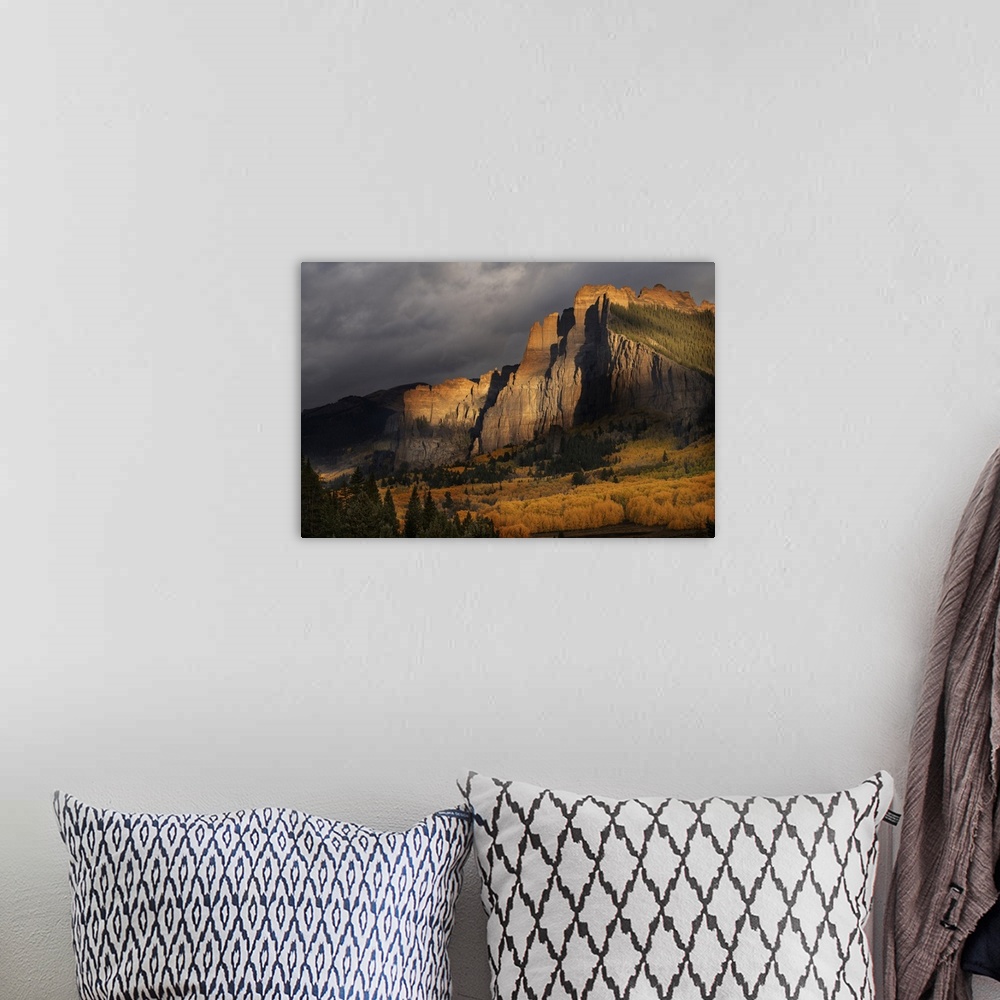 A bohemian room featuring USA, North America, Colorado. USA, Colorado, Gunnison National Forest, The Castles Rock Formation...
