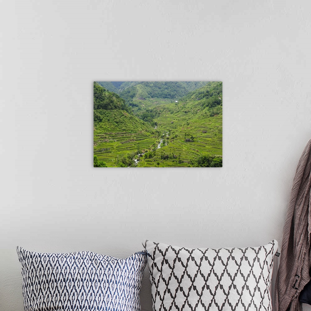 A bohemian room featuring Hapao Rice Terraces, World Heritage Site, Banaue, Luzon, Philippines.
