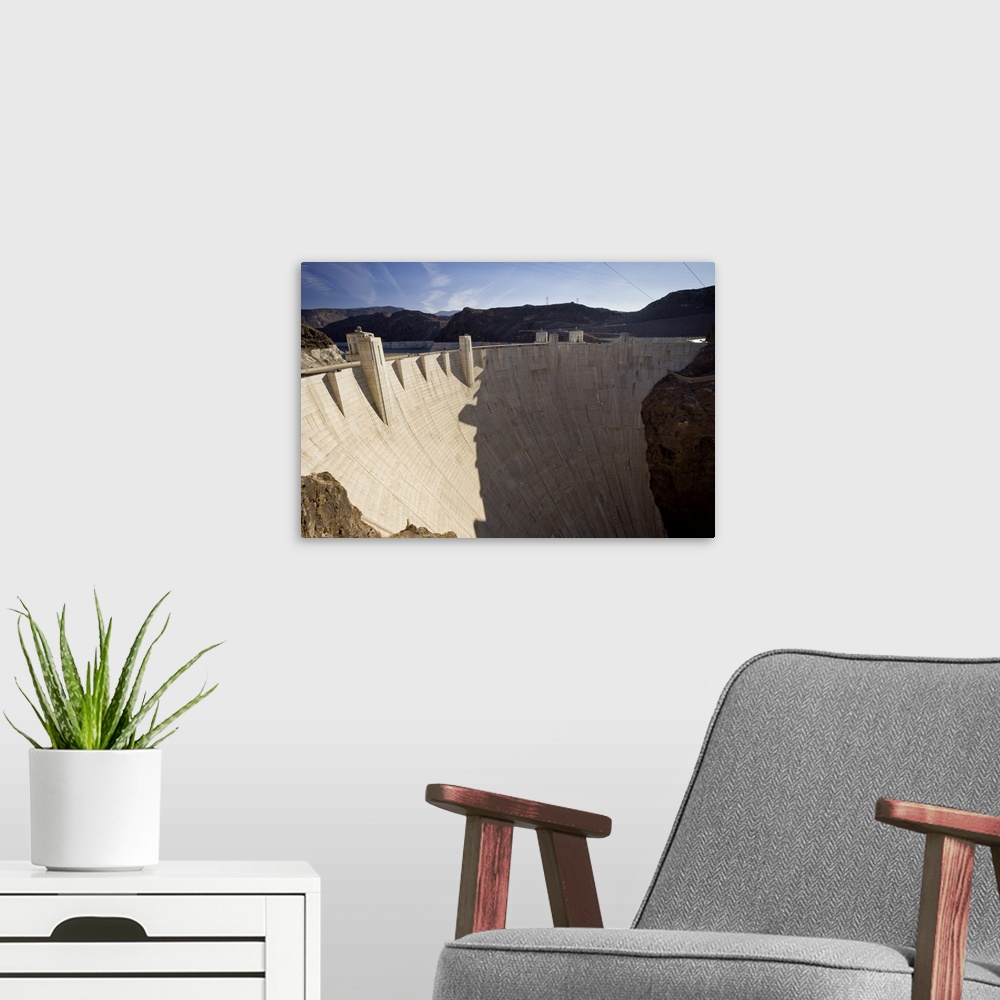 A modern room featuring Hoover Dam, Lake Mead, NV
