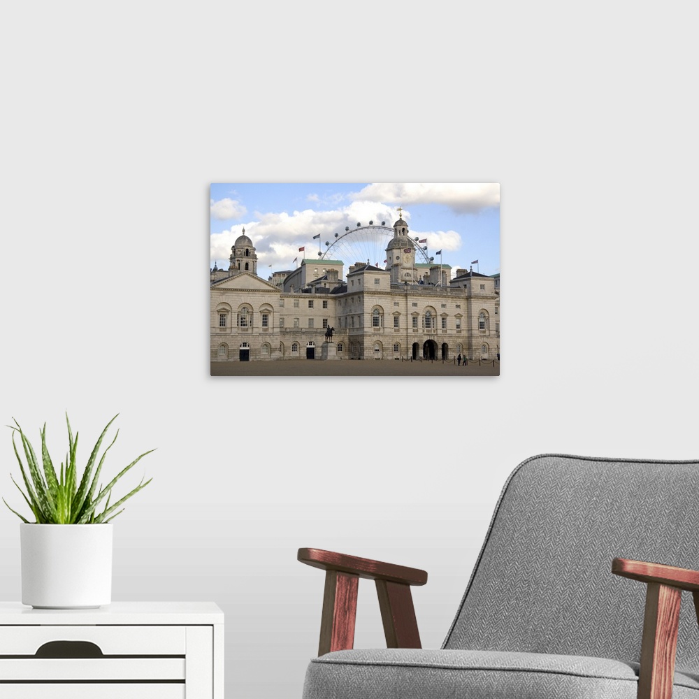 A modern room featuring Horse Guards and the London Eye in London, England.