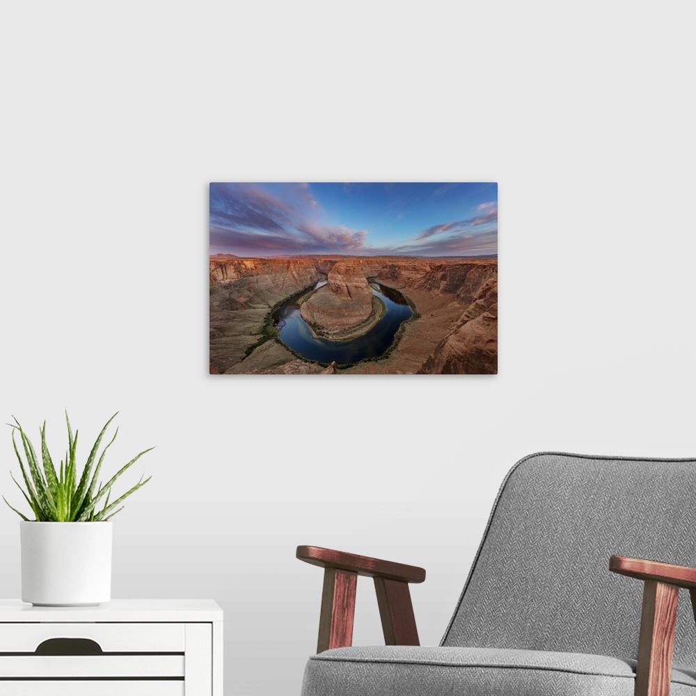 A modern room featuring Horseshoe Bend of the Colorado River near Page, Arizona, USA