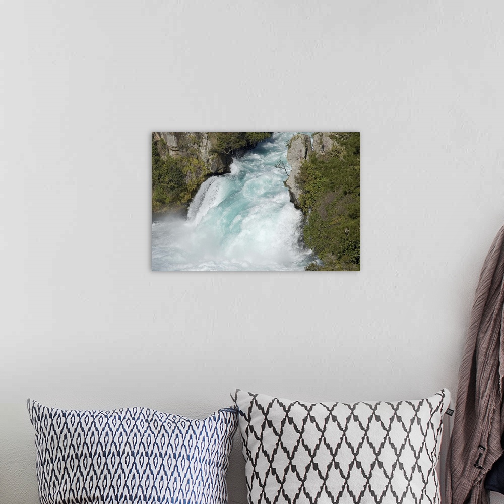 A bohemian room featuring Huka Falls and Waikato River, near Taupo, North Island, New Zealand