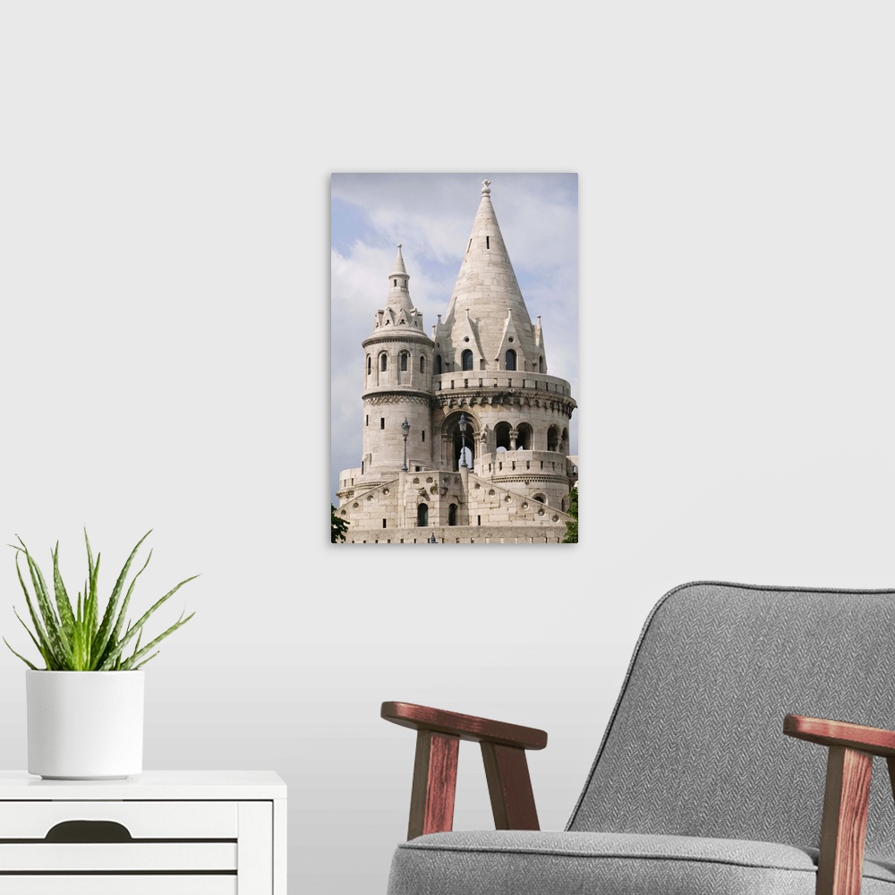 A modern room featuring HUNGARY-Budapest:.Buda / Castle Hill-.Fisherman's Bastion