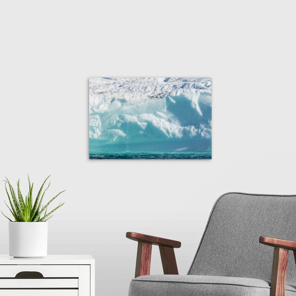A modern room featuring Icebergs drifting in the fjords of southern greenland. America, North America, Greenland, Denmark.