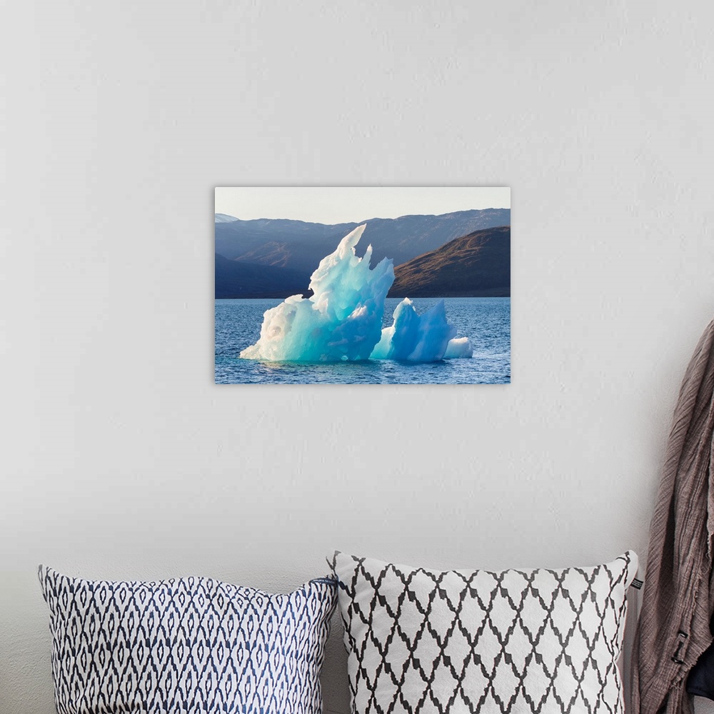 A bohemian room featuring Icebergs drifting in the fjords of southern greenland. America, North America, Greenland, Denmark.