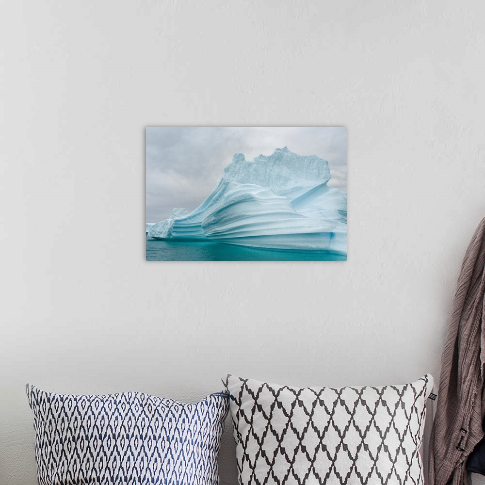 A bohemian room featuring Icebergs drifting in the fjords of southern greenland. America, North America, Greenland, Denmark.