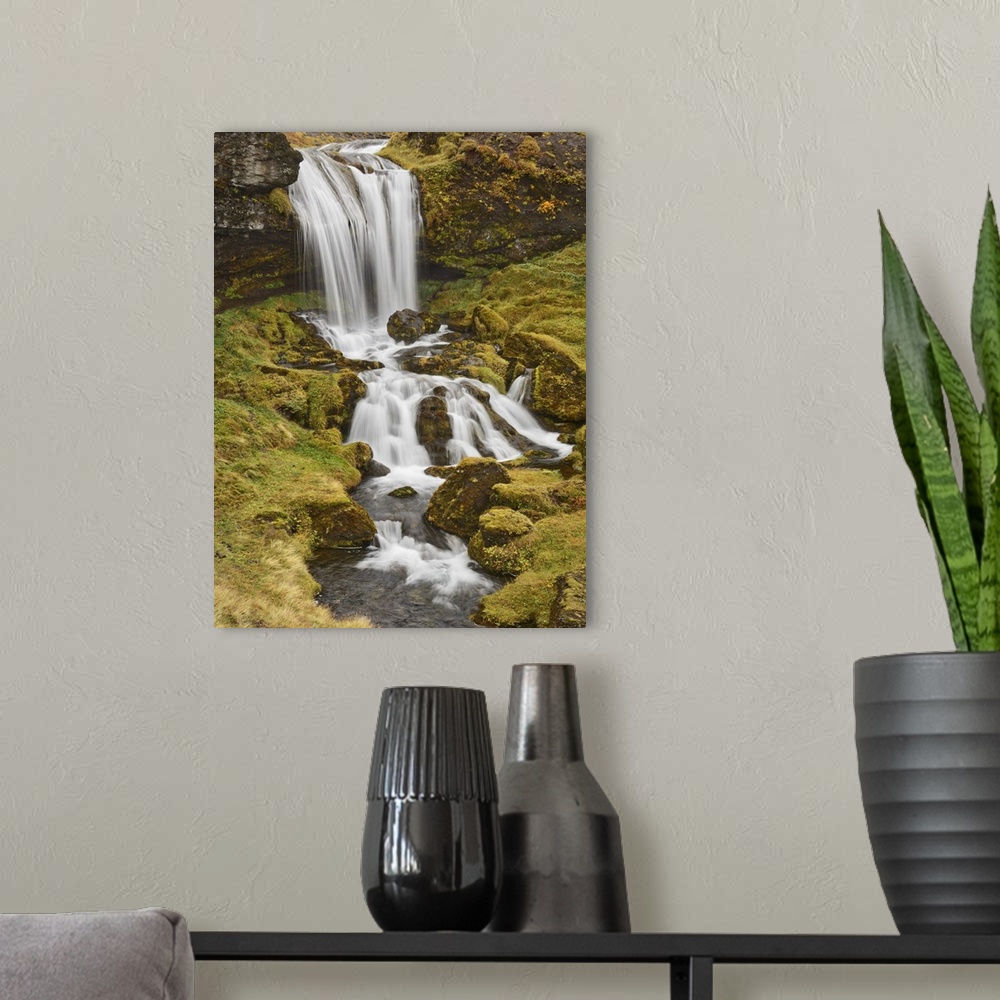 A modern room featuring Iceland, Sheep's Waterfall