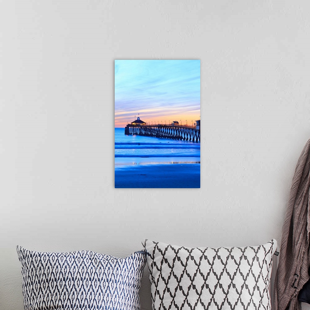 A bohemian room featuring Imperial Beach Pier at Twilight, San Diego, Southern CA, USA