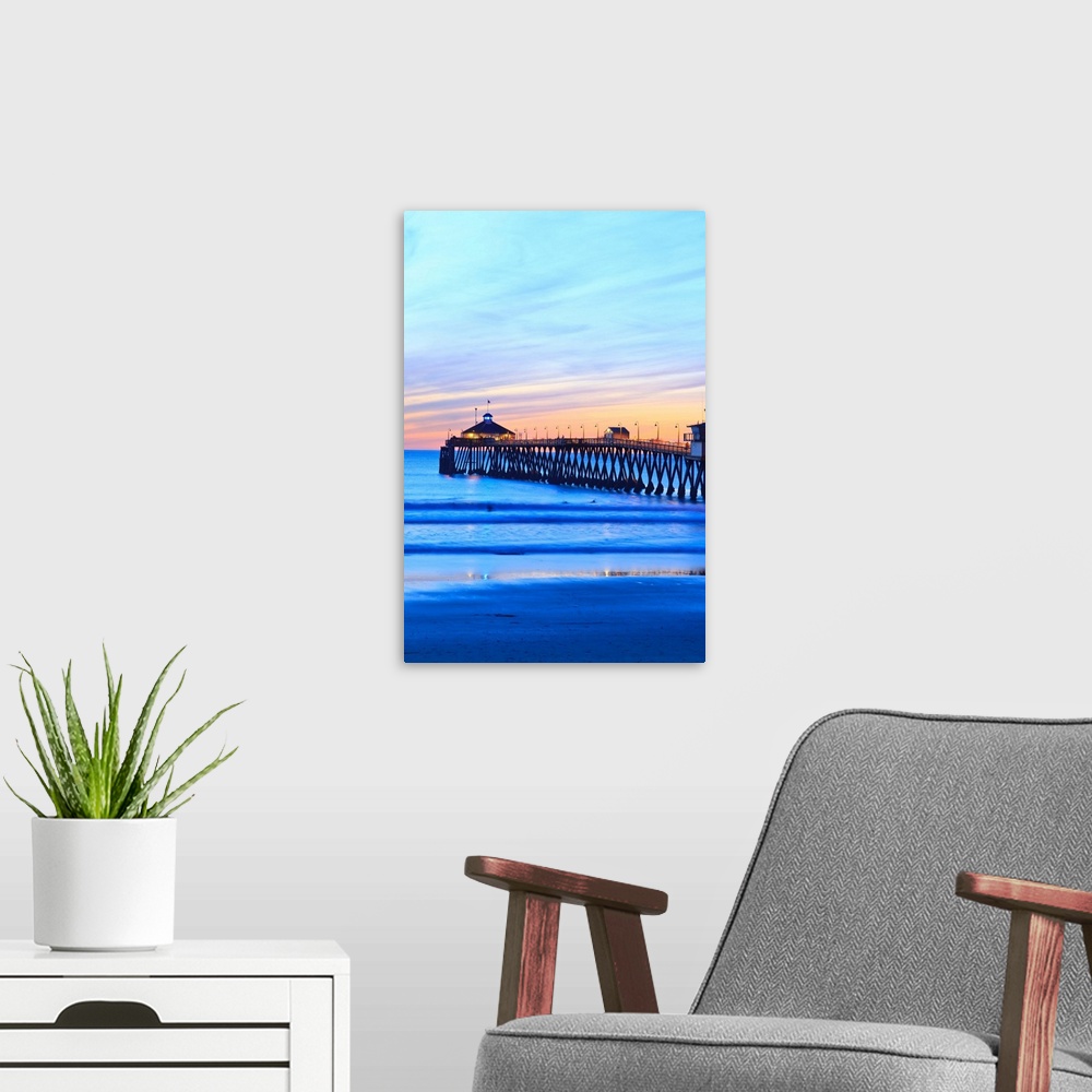 A modern room featuring Imperial Beach Pier at Twilight, San Diego, Southern CA, USA