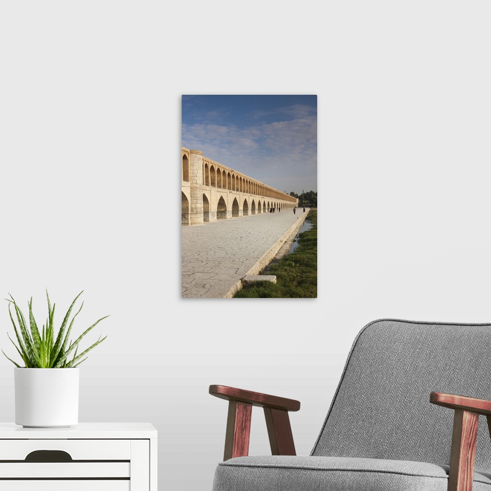A modern room featuring Iran, Central Iran, Esfahan, Si-o-Seh Bridge, dawn