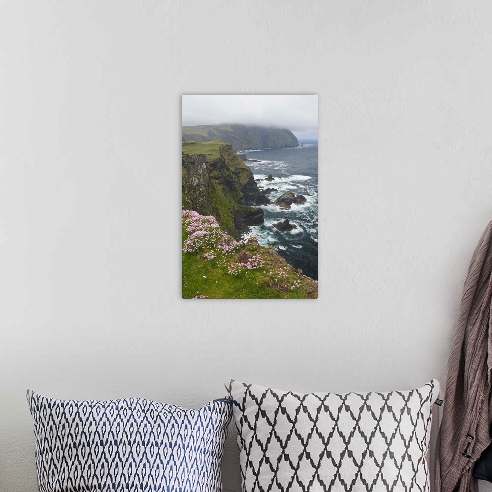 A bohemian room featuring Ireland, County Mayo, Achill Island. Dramatic cliffs above the Atlantic Ocean.