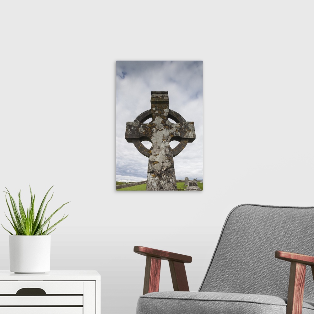 A modern room featuring Ireland, County Tipperary, Cashel, Rock of Cashel, 12th-13th religious buildings, Celtic cross.