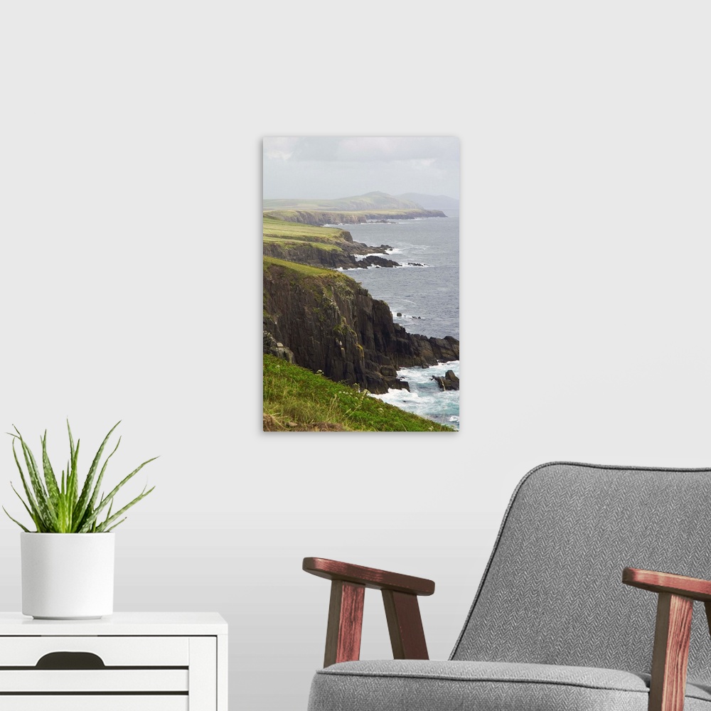 A modern room featuring IRELAND, Kerry, Dingle Peninsula. Rugged coastline along the Ring of Dingle.