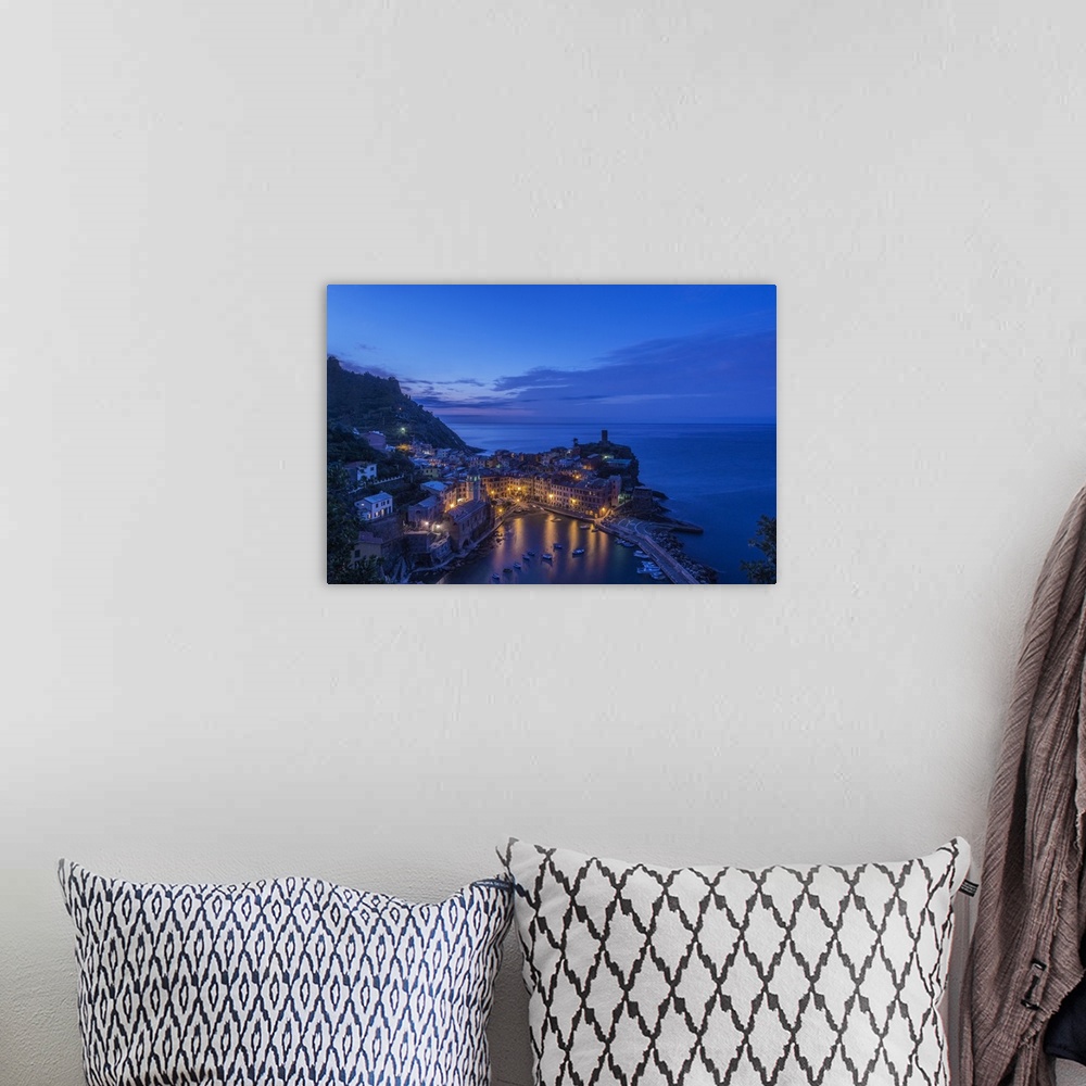 A bohemian room featuring Italy, Cinque Terre, Vernazza at Dawn.