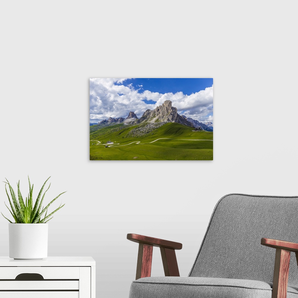 A modern room featuring Italy, Dolomites, Giau Pass. Mountain meadow. Credit: Jim Nilsen