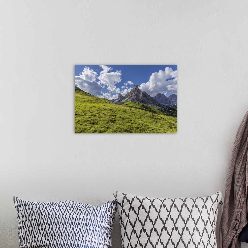 A bohemian room featuring Italy, Dolomites, Giau Pass. Mountain meadow. Credit: Jim Nilsen
