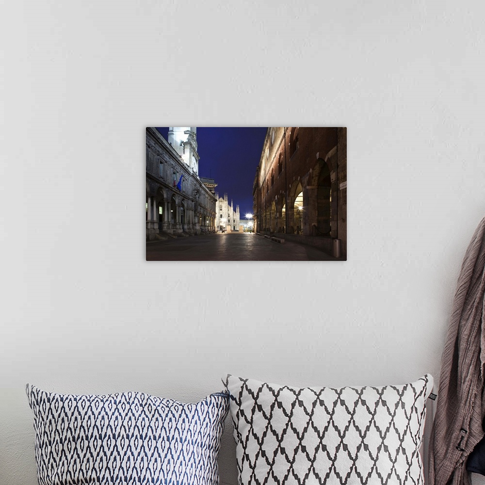 A bohemian room featuring ITALY, Milan Province, Milan. Piazza del Duomo and the Milan Cathedral, dawn.