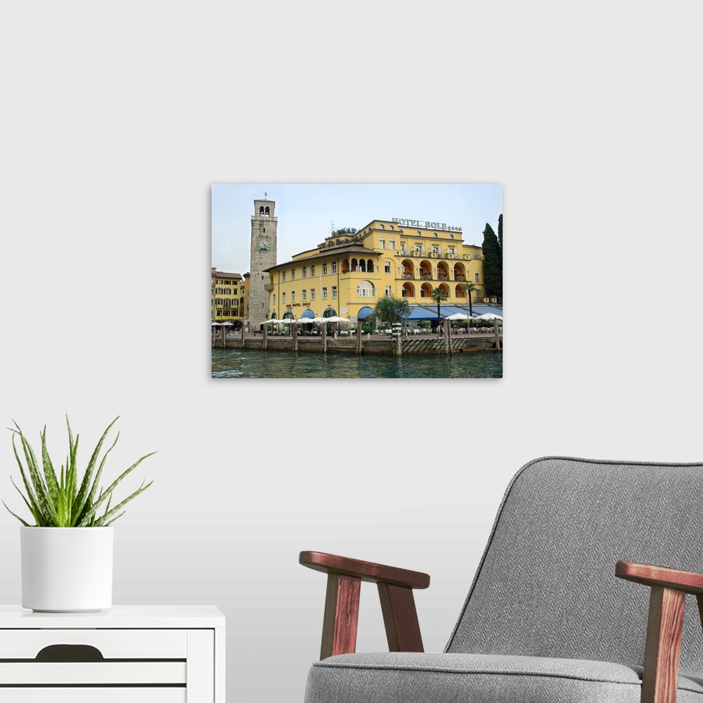 A modern room featuring Italy, Riva del Garda, Lake Garda, town center