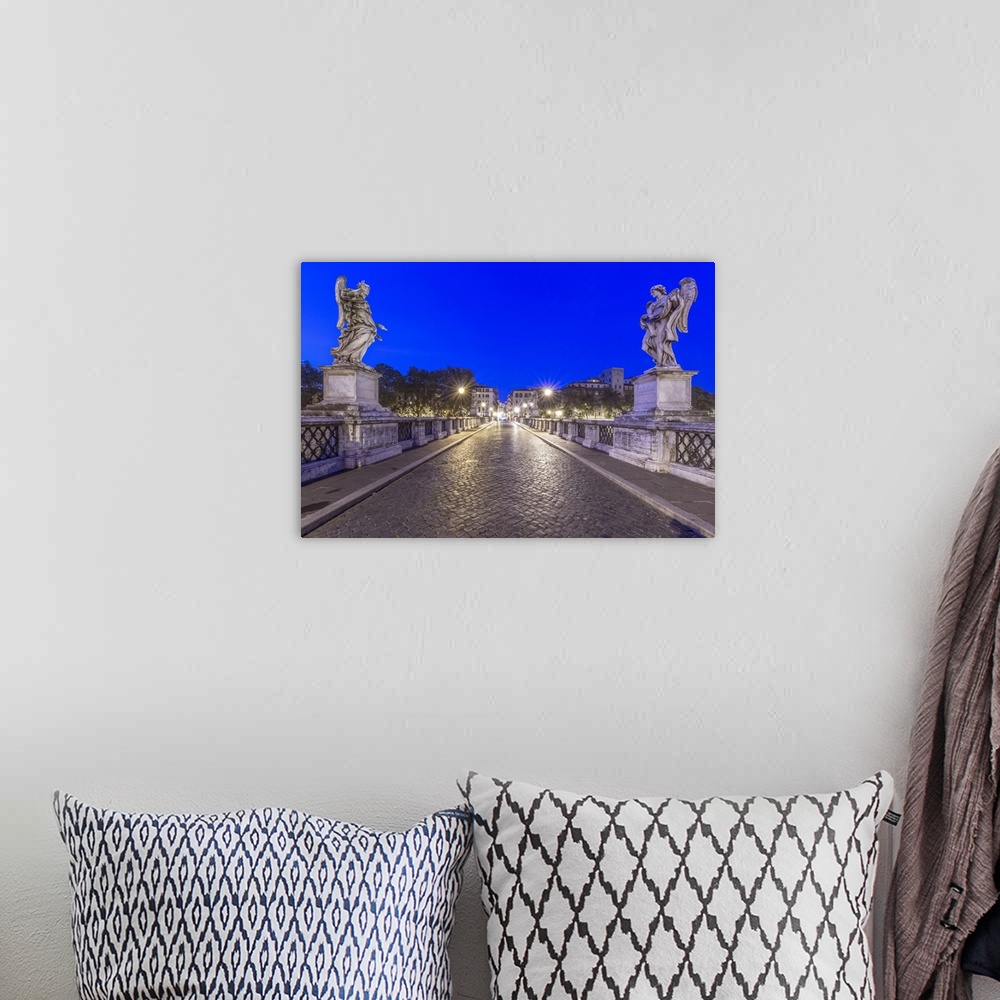 A bohemian room featuring Italy, Rome, Ponte Sant'Angelo at Dawn.