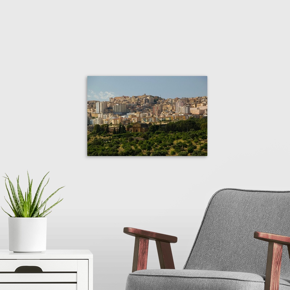 A modern room featuring Italy, Sicily, Agrigento, La Valle dei Templi, Valley of the Temples, View of Modern AGRIGENTO