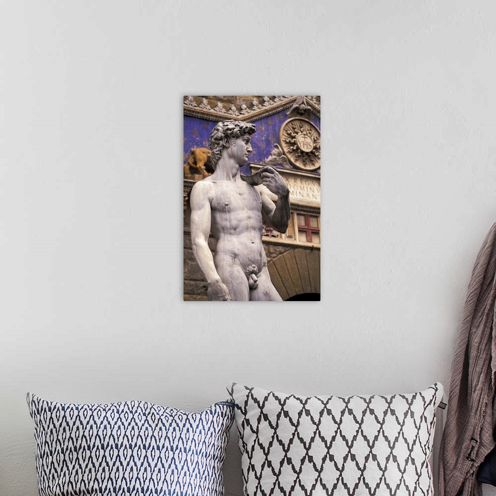A bohemian room featuring Europe, Italy, Tuscanny, Florence. Statue of David in Piazza della Signoria