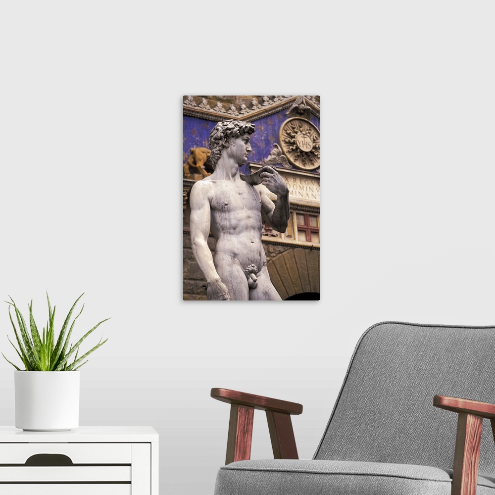 A modern room featuring Europe, Italy, Tuscanny, Florence. Statue of David in Piazza della Signoria