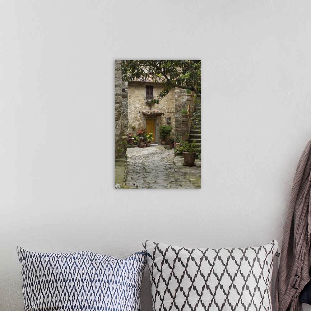 A bohemian room featuring Italy, Tuscany. Quaint village lane in Montefiorale.