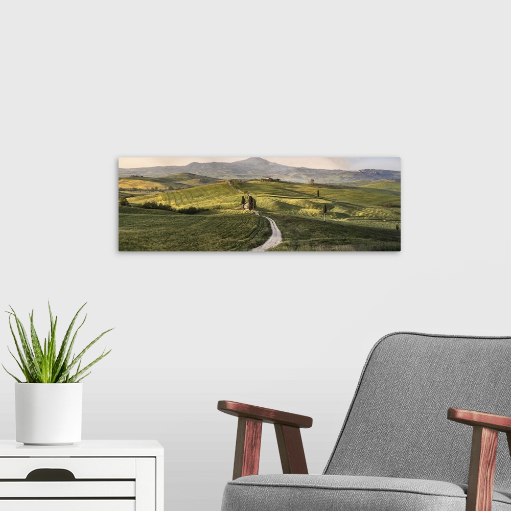 A modern room featuring Italy, Tuscany, Val d'Orcia