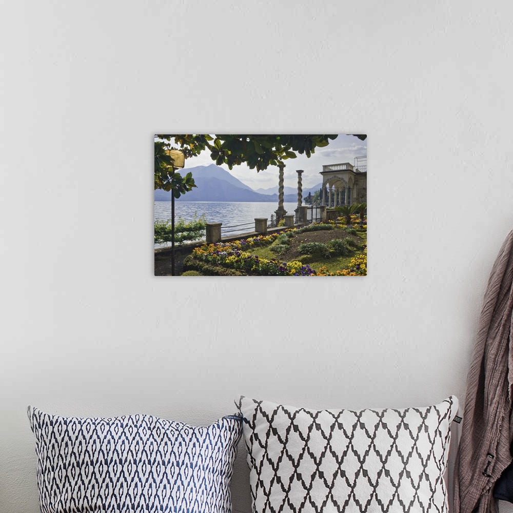 A bohemian room featuring Europe,Italy, Varenna. A villa on shore of Lake Como.