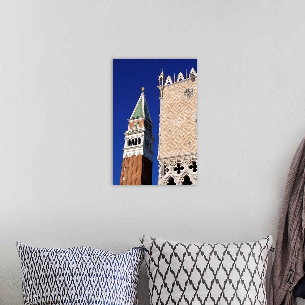 A bohemian room featuring Italy. Veneto. Venice..San Marco Campanile and Palazzo Ducale.