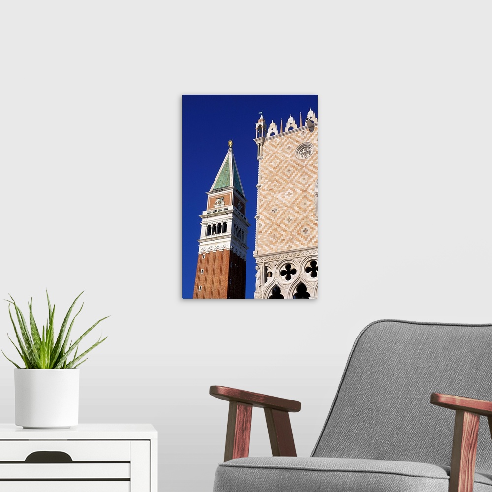 A modern room featuring Italy. Veneto. Venice..San Marco Campanile and Palazzo Ducale.