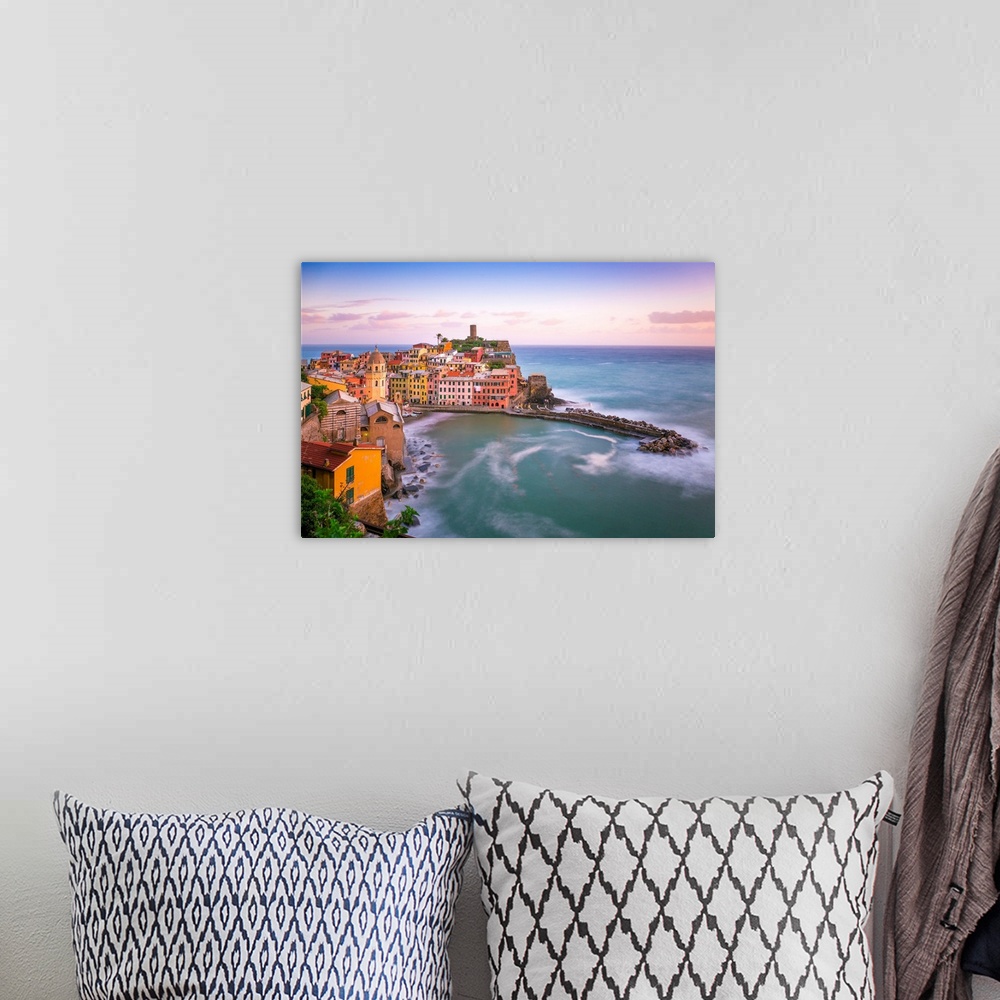 A bohemian room featuring Italy, Vernazza. Overview of coastal town. Credit: Jim Nilsen