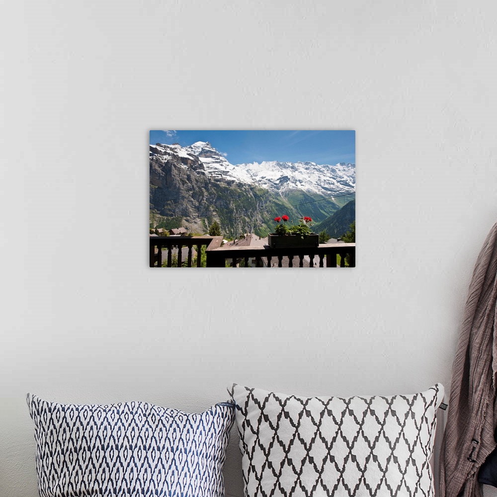 A bohemian room featuring Jungfrau Region, Switzerland. Jungfrau massif from Murren.