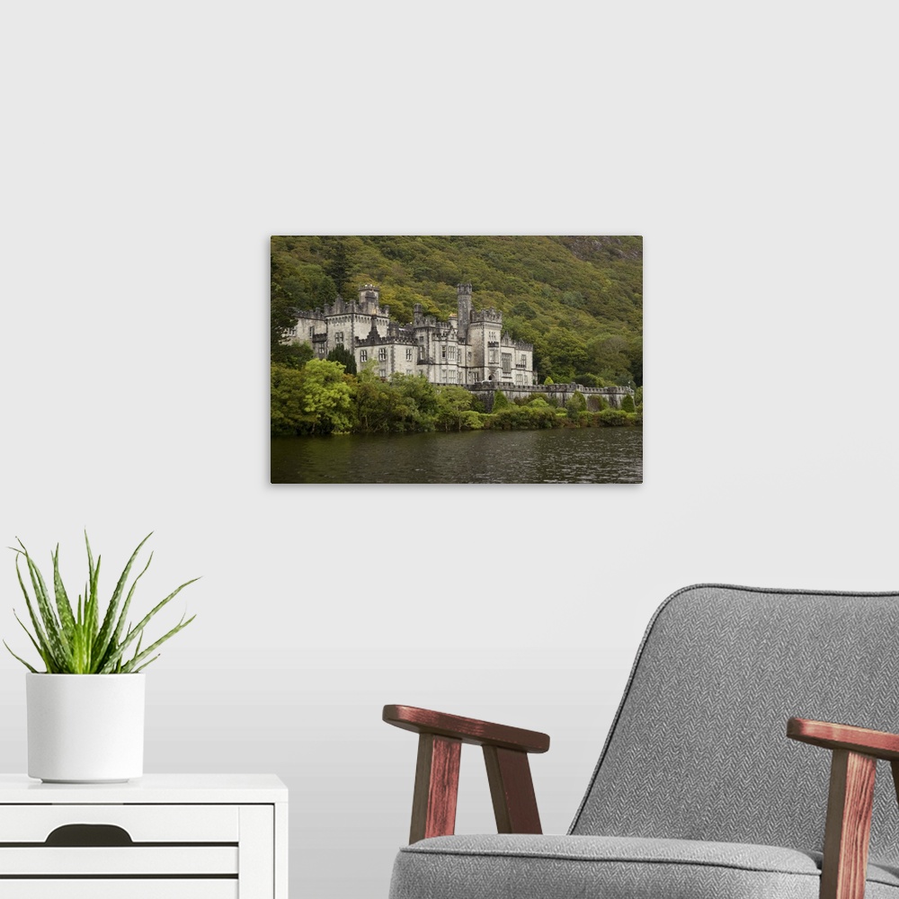 A modern room featuring Kylemore Abbey, County Galway, Ireland, Castle, Architecture, Towers