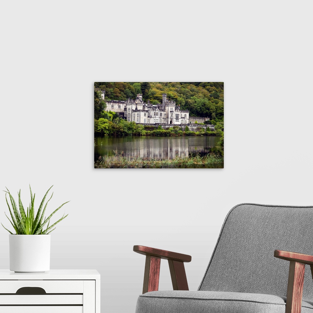 A modern room featuring Kylemore Abbey, County Galway, Ireland, Castle, Towers, Architecture