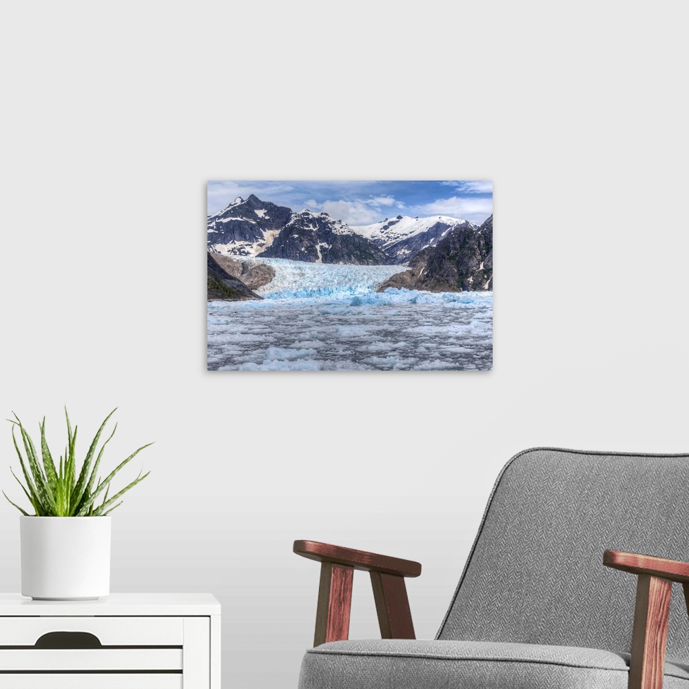 A modern room featuring Le Conte Glacier, Southernmost Glacier in North America, S. E. Alaska near Petersburg, USA.