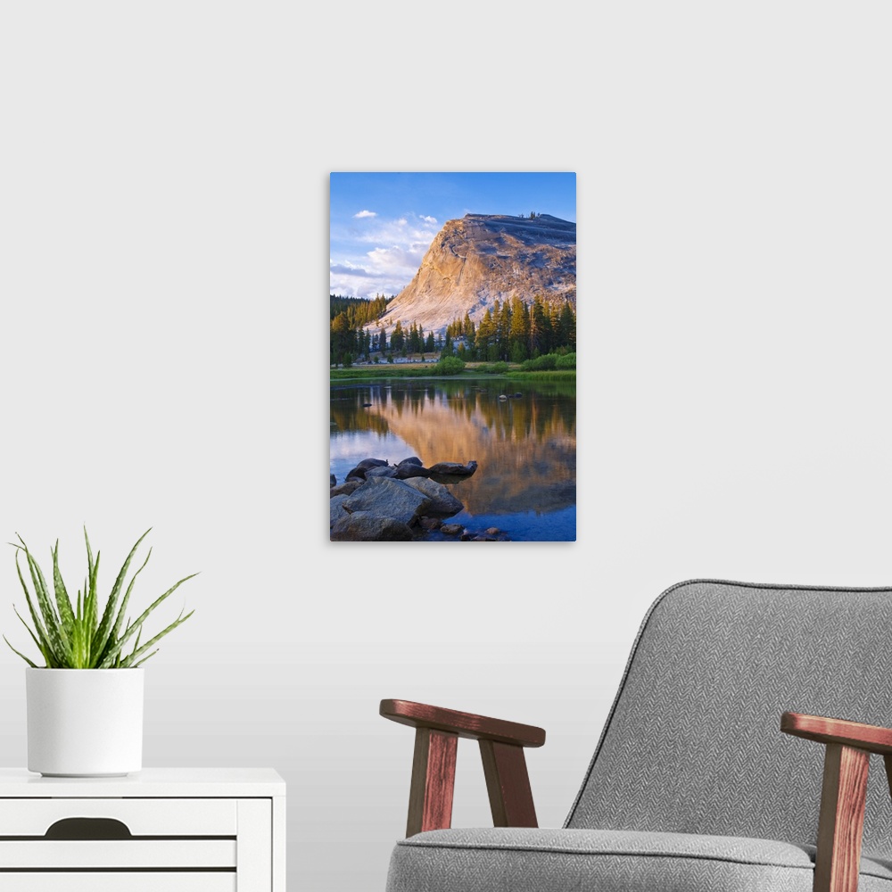 A modern room featuring Evening light on Lembert Dome and the Tuolumne River, Tuolumne Meadows area, Yosemite National Pa...