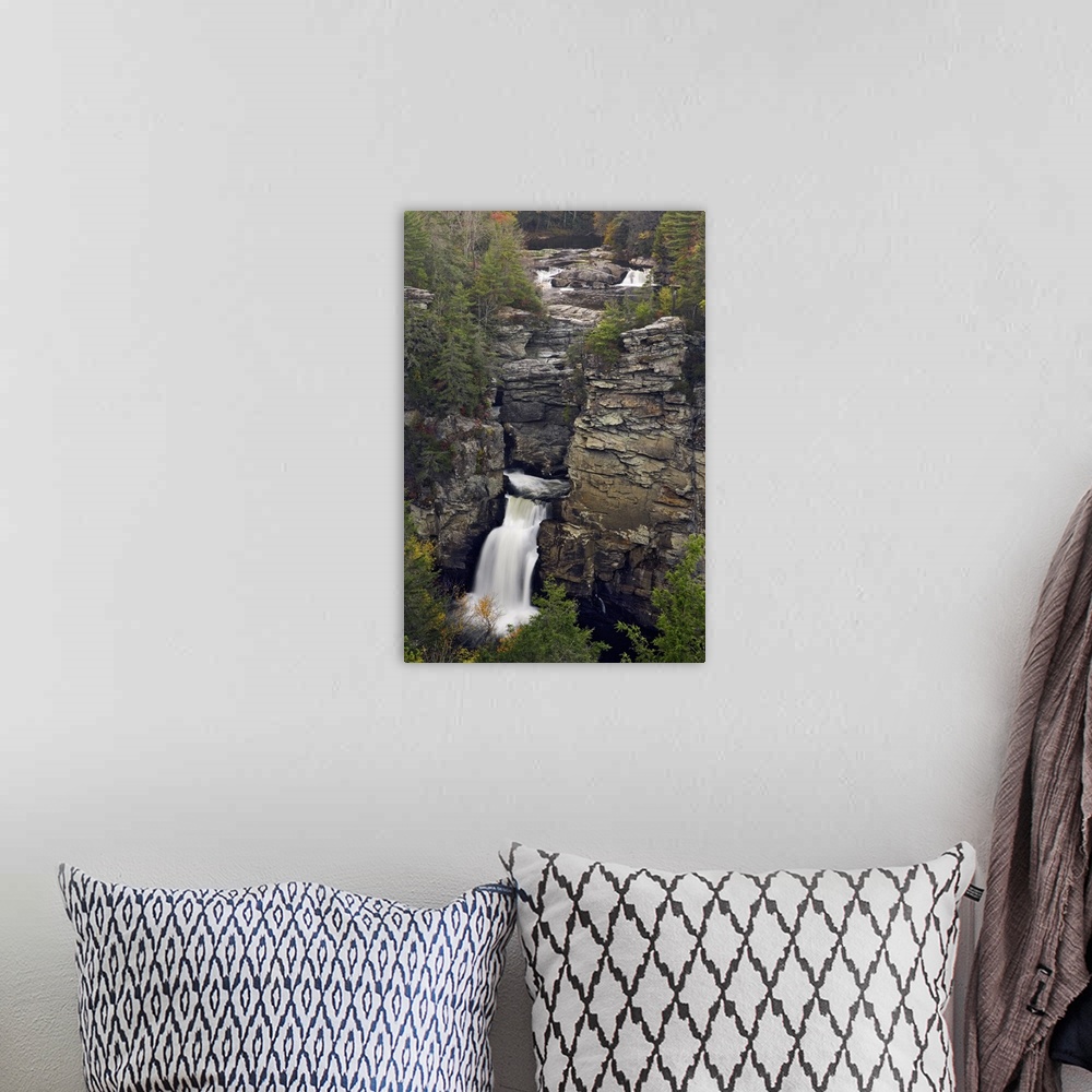 A bohemian room featuring Linville Falls, Linville Gorge often called the Grand Canyon of North Carolina, Pisgah National F...