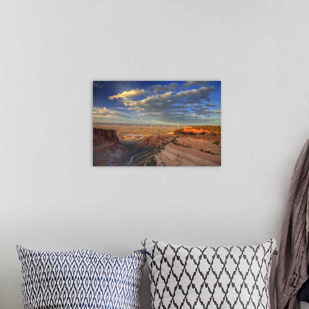 A bohemian room featuring Looking down at the Fruita Canyon in the Colorado National Monument in Fruita, Colorado, USA