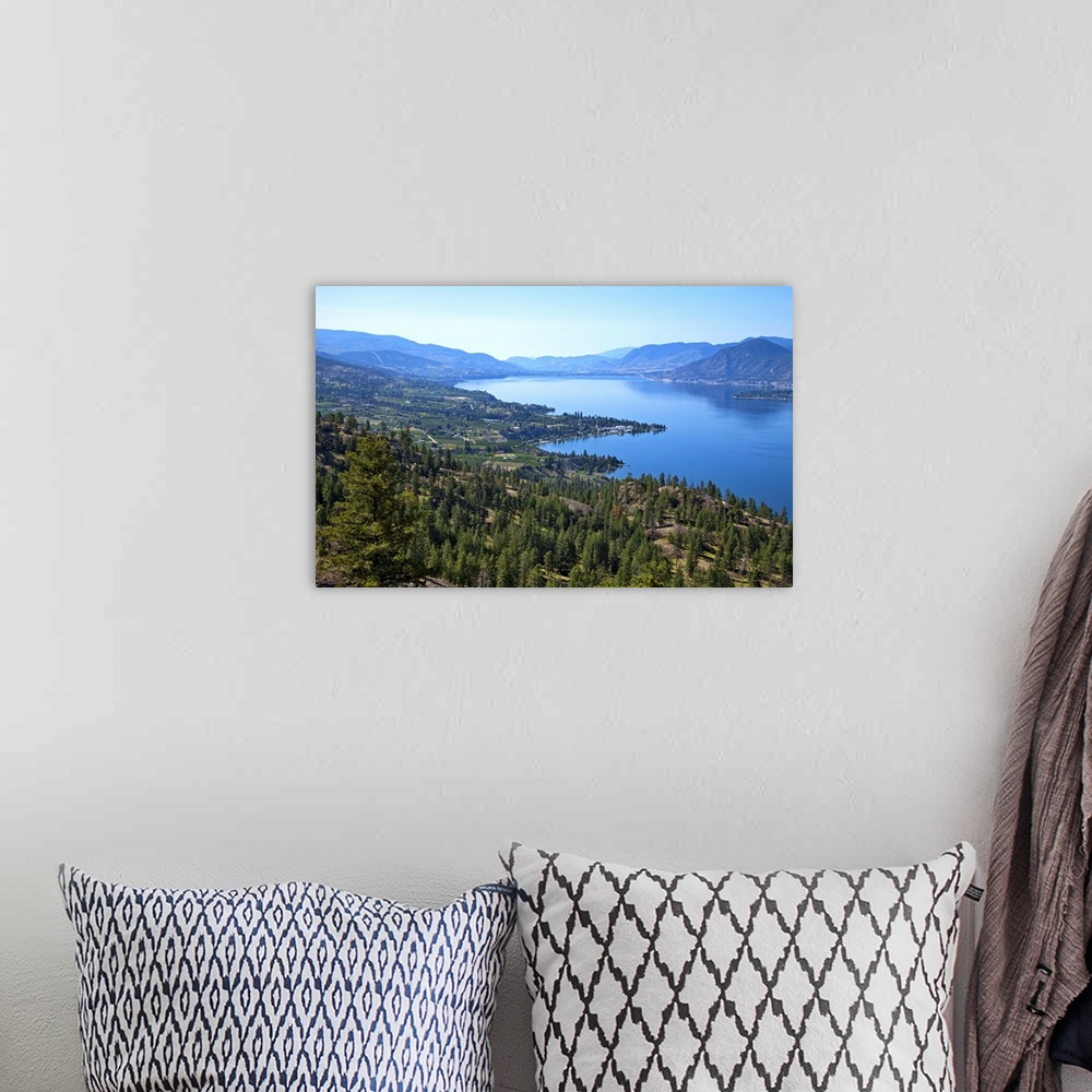 A bohemian room featuring Looking down onto Okanangan Lake near Penticton British Columbia Canada