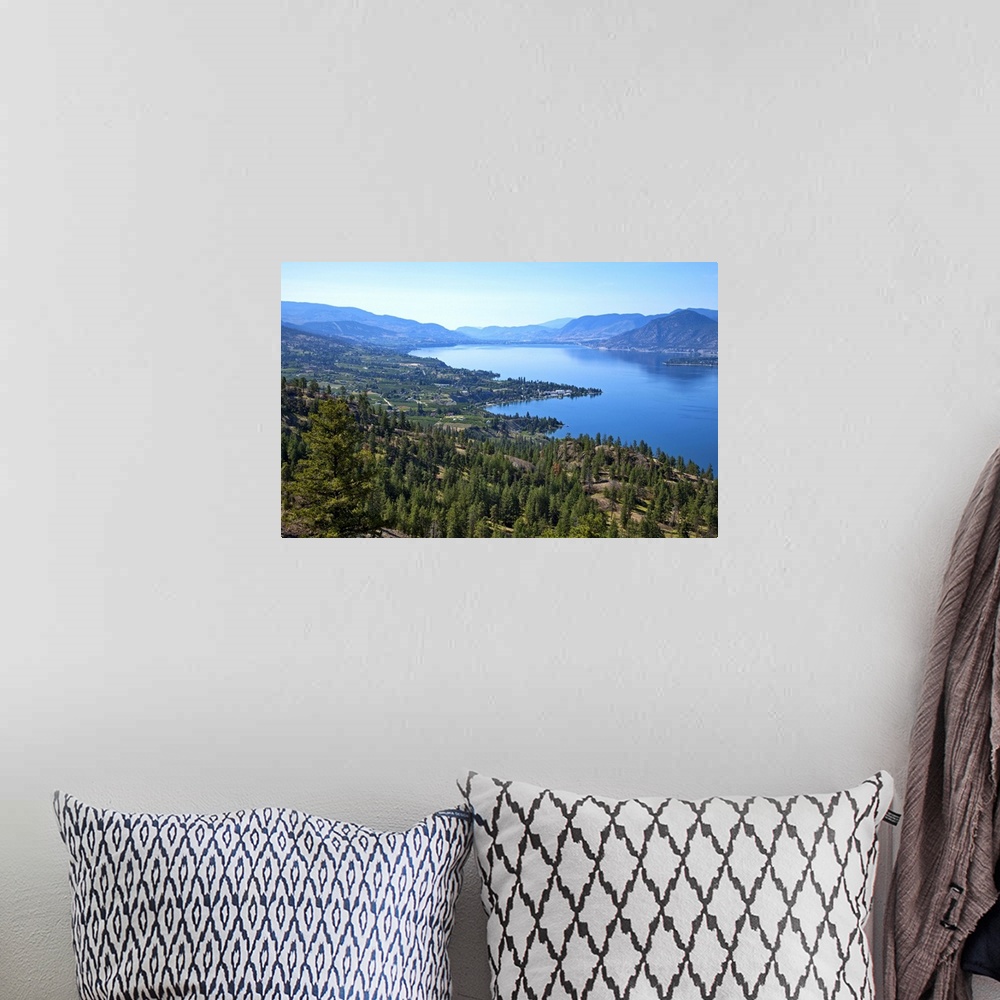 A bohemian room featuring Looking down onto Okanangan Lake near Penticton British Columbia Canada