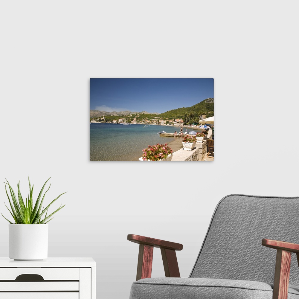 A modern room featuring Lopud Island, Boat tour of Elaphite Islands from  Dubrovnik, Southeastern Tip of Croatia, Dalmati...