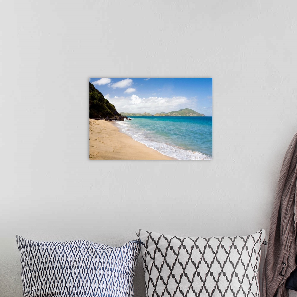 A bohemian room featuring Lover's Beach, Nevis with St. Kitts on horizon