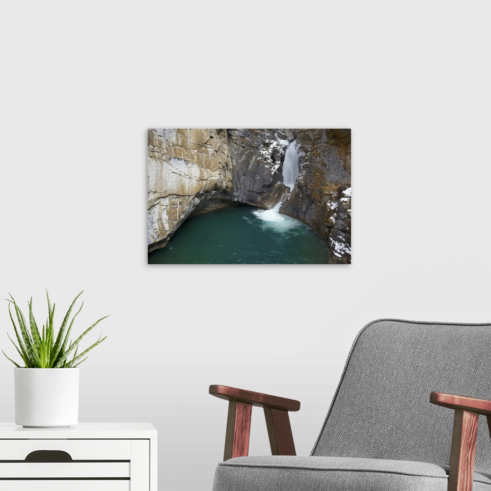 A modern room featuring Lower Falls, Johnston Canyon in winter, Banff National Park, Canadian Rockies, Alberta, Canada