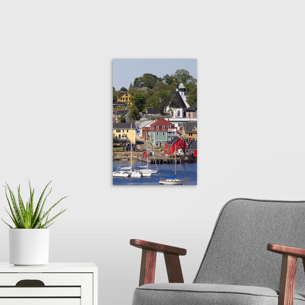 A modern room featuring Lunenberg, Nova Scotia, Canada...canada, canadian, nova scotia, lunenberg, harbor, boats, village...