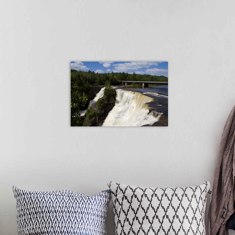 A bohemian room featuring Beautiful Kakabeka Falls near Thunder Bay Ontario Canada with falls flowing water
