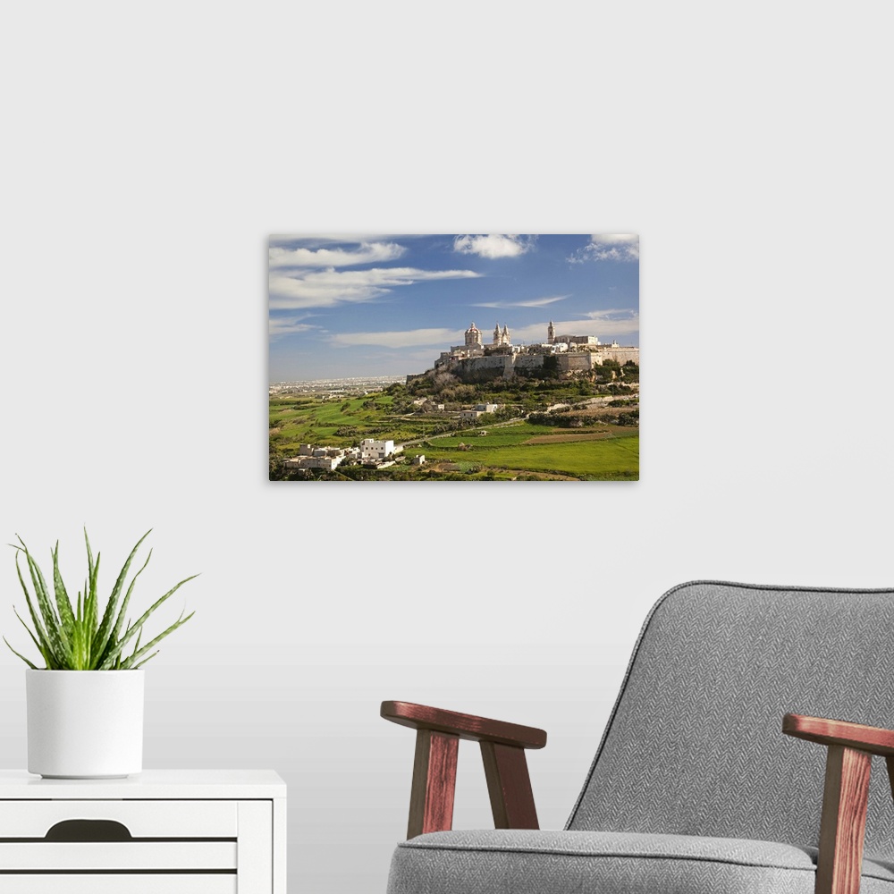 A modern room featuring Malta, Central, Mdina, Rabat, elevated town view from the northwest
